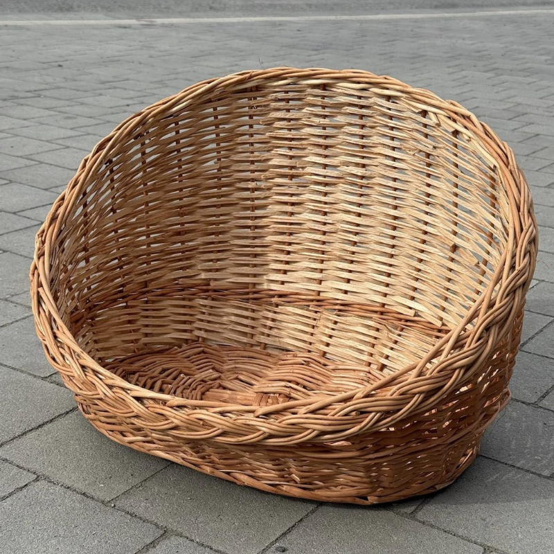 Willow Dog Bed with Beige Cushion.
